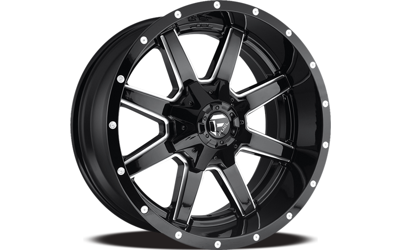 ~(41 lbs. 23X23X12)~ MAVERICK 20x9 6x120.00/6x139.70 GLOSS BLACK MILLED (19 mm)