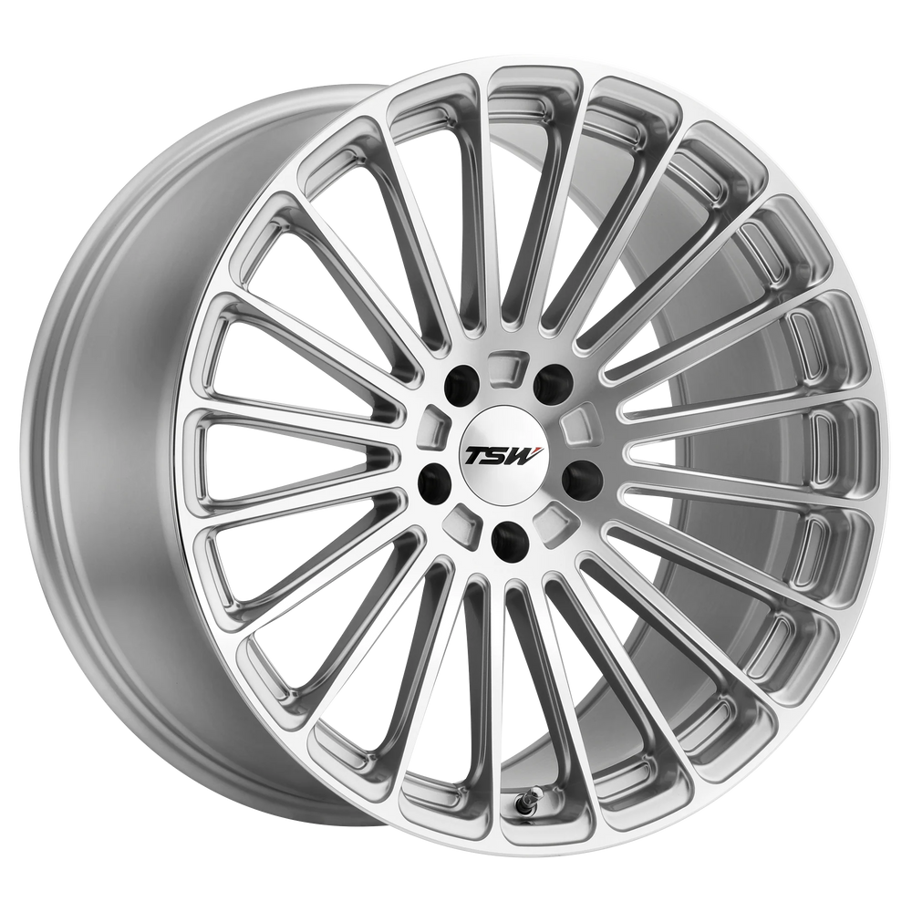 ~(31 lbs. 22X22X12)~ TSW TURBINA 20x10.0 5/120 ET44 CB76.1 TITANIUM SILVER W/MIRROR CUT FACE