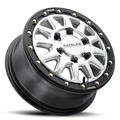 Raceline A14SB Alpha 15x7in/4x137 BP/10mm Offset/110.18mm Bore - Silver & Blk Ring Beadlock Wheel