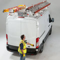 EZ GLIDE 2 EXTENDED DROPDOWN LADDER RACK FOR MIDROOF/HIGHROOF VAN