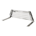OPEN POST HEADACHE RACK WITH LEOPARD UPRIGHTS SMOOTH BLACK CENTER SIZE 4