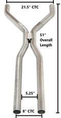2.5 Universal Tunnel H-Pipe Crossover