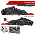 COUPE LED TAIL LIGHTS MATTE BLACK HOUSING CLEAR LENS RED LED BAR SEQUENTIAL TURN SIGNAL WITH BREATHING LIGHT EFFECT