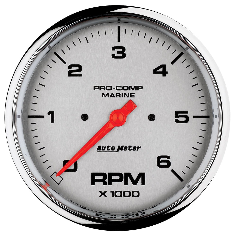 GAUGE TACHOMETER 5IN 6K RPM MARINE CHROME