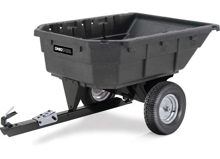 15CUFT POLY SWIVEL DUMP CART1000LBS CAPACITY1IN AXLEBLACK
