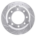 DFC 11-22 Ford F-250 4WD (Super Duty) Rear Left Drilled & Slotted Silver Brake Rotor