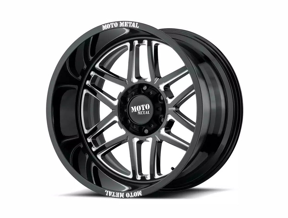 FOLSOM 20x10 8x165.10 GLOSS BLACK MILLED (18 mm)