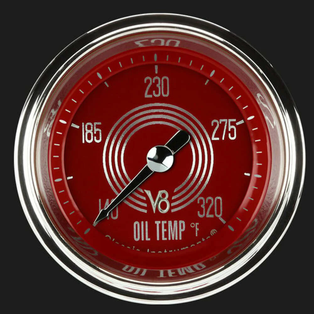 V8 RED STEELIE 2IN OIL TEMP FS