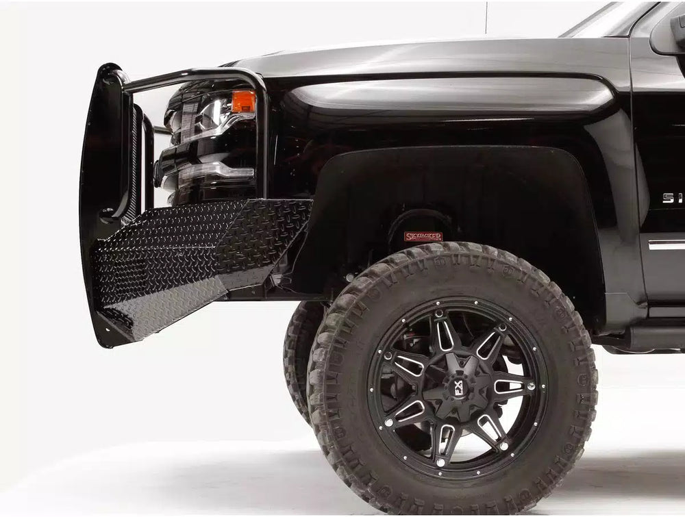 1618 SILVERADO 1500 BLACK STEEL FULL GRILL GUARD W/ TOW HOOKS