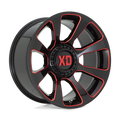 REACTOR 20x10 6x135.00/6x139.70 GLOSS BLACK MILLED W/ RED TINT (18 mm)