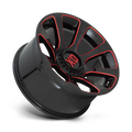 REACTOR 20x10 6x135.00/6x139.70 GLOSS BLACK MILLED W/ RED TINT (18 mm)