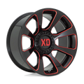 REACTOR 20x10 6x135.00/6x139.70 GLOSS BLACK MILLED W/ RED TINT (18 mm)