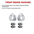 R1 E- Line Series Brake Rotor - D/S - Silver w/ Ceramic Pads Fits Volkswagen Corrado