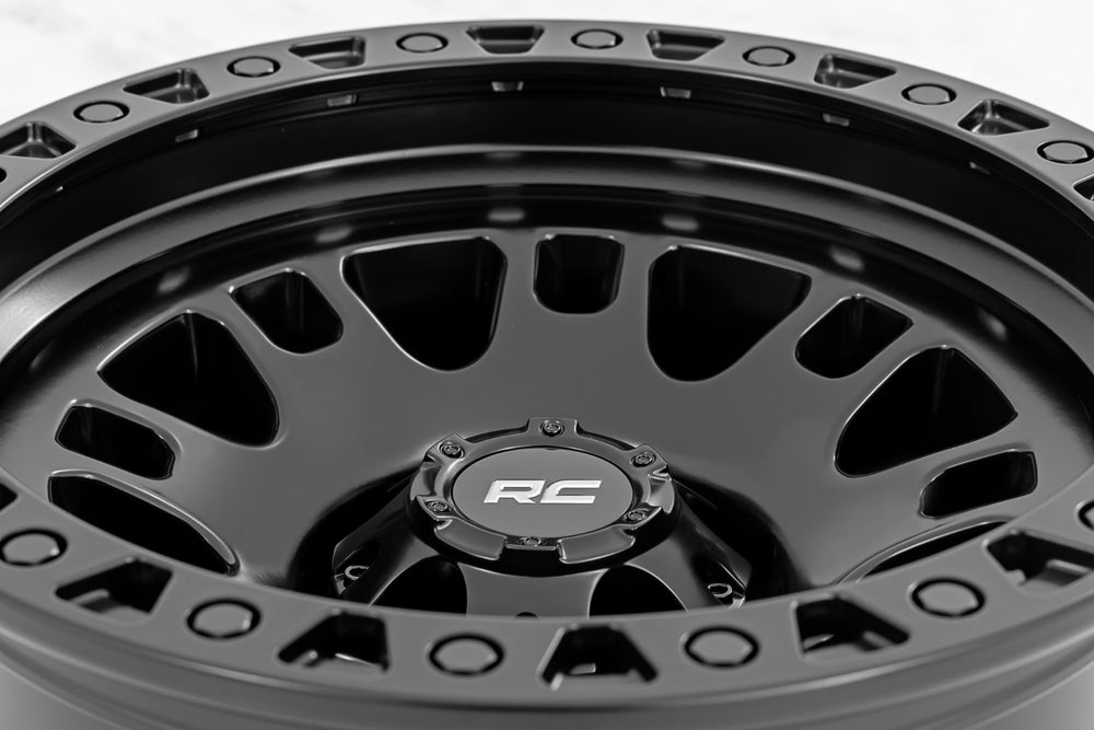 Rough Country 82 Series Wheel One-Piece Semi Gloss Black 18x9 6x5.5 -12mm