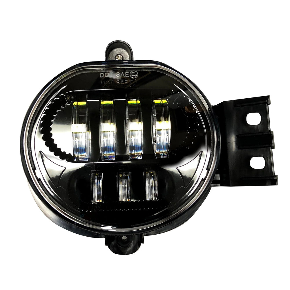 ~(3 lbs. 12X10X8)~ Dodge Ram 02-08 1500 and 03-09 2500/3500 LED Fog Lights 2-Piece Set (Replaces Both OEM Halogen Fog Lights) - Smoked/Blac