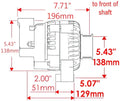 ALT GM CS130D POLISH 165A 6 GRV PULLEY 5:00 W/AIRDUCT COVER 1 WIRE OR OE HOOKUP