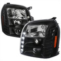 U SHAPE LED BAR PROJETOR HEADLIGHTS GLOSSY BLACK HOUSING WITH LIGHT SMOKED LENS