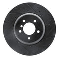 R1 11-16 BMW Z4 Front Right Drilled & Slotted Black Brake Rotor