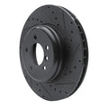 R1 11-16 BMW Z4 Front Right Drilled & Slotted Black Brake Rotor
