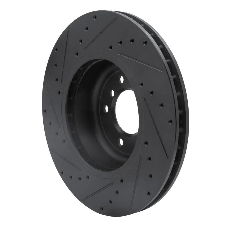 R1 11-16 BMW Z4 Front Right Drilled & Slotted Black Brake Rotor