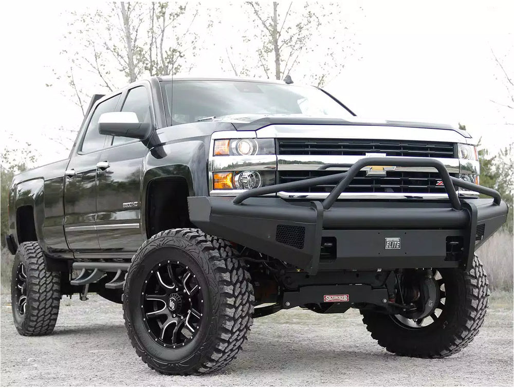 0306 SILVERADO HD 2500/3500 FRONT ELITE RANCH BUMPER W/ PRERUNNER GUARD W/ TOW