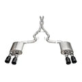 Corsa 24+ Ford Mustang Dark Horse 5.0L 3in Dual Rear Exit Cat-Back w/Twin 4.5in Polish Straight Tip