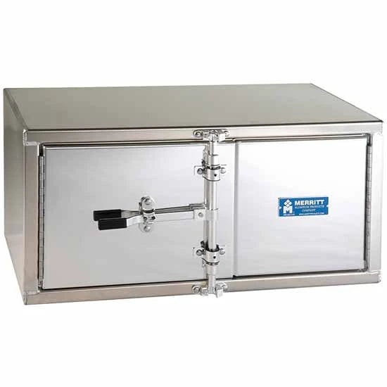 UNDERBODY TOOLBOX 24X24X36 DIAMOND PLATE DOUBLE DOOR CAM LATCH