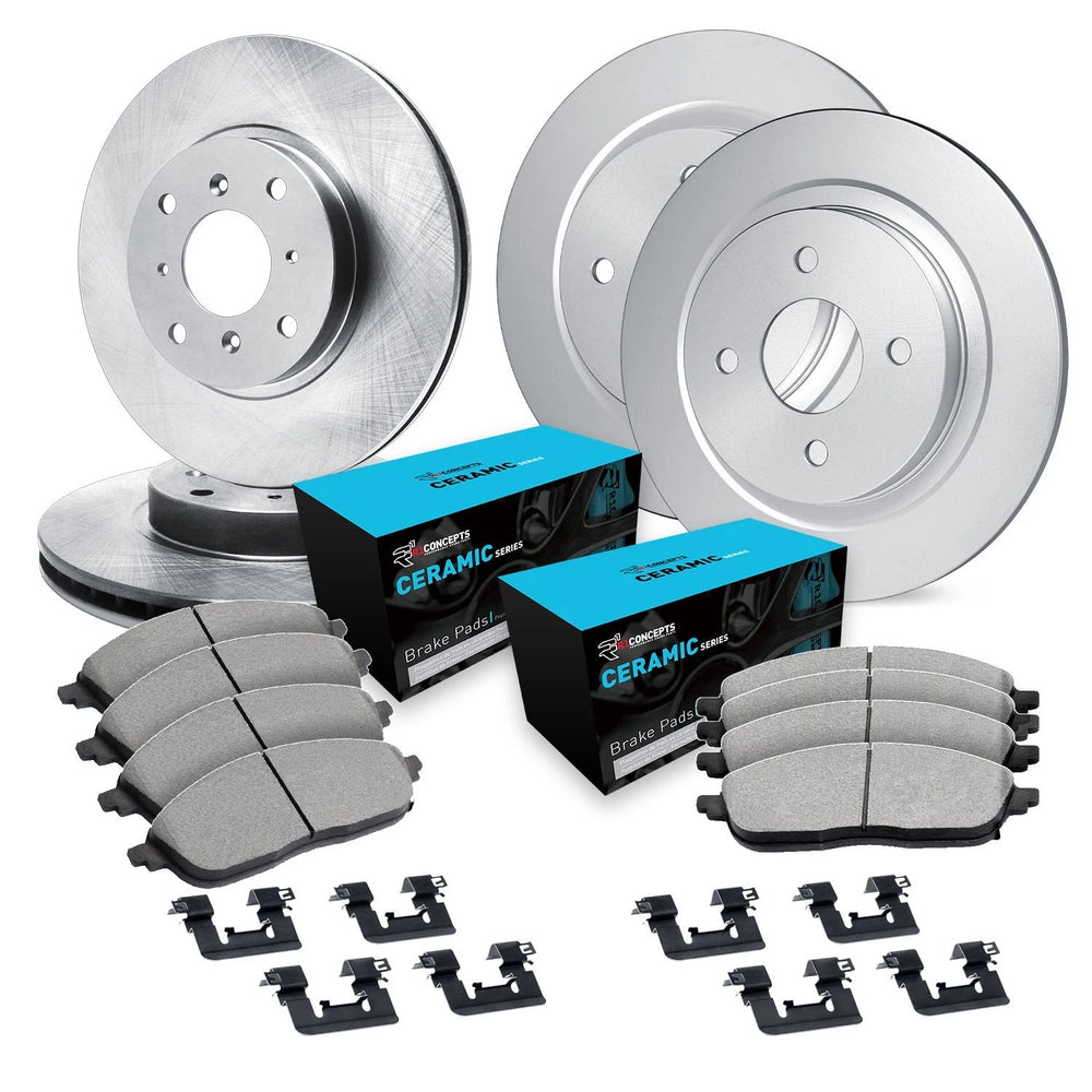 R1 Concepts E- Line Series Brake Rotor with Ceramic Brake Pads Hdw Fits Honda Prelude