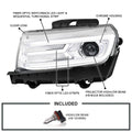 CHEVY CAMARO LED LT BAR PROJ H.L CHROME HOUSING CLEAR LENS