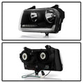 0508 CHRYSLER 300 HALOGEN NONPROJECTION STYLE ONLY LED LIGHT BAR HEADLIGHTS