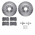 R1 14-19 Chevy Corvette Front Drill/Slot Silver Rotors w/Optimum Pads