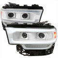2500 3500 PROJECTOR HEADLIGHTS WHITE HOUSING CLEAR LENS - SWITCHBACK LED SEQUENTIAL SIGNAL - BREATHING LIGHT EFFECT - H7 HIGH BEAM H7 LOW BEAM