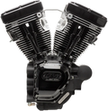 S&S Cycle 07-16 Touring Models T124 T-Series Long Block High Compression Engine - Wrinkle Black