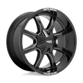 MO970 20X10 5X5.5/150 18MM GLOSS BLACK W/ MILLED SPOKE & MOTO METAL ON LIP