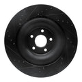 R1 10-24 Jaguar XFR-S Rear Right Drilled & Slotted Black Brake Rotor