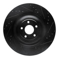 R1 10-24 Jaguar XFR-S Rear Right Drilled & Slotted Black Brake Rotor