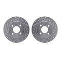 R1 81-87 Chrysler LeBaron Front Drilled & Slotted Silver Brake Rotor Set