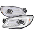 WRX HALOGEN PROJECTOR HEADLIGHTS CHROME HOUSING CLEAR LENS - LED BAR STYLE WITH SEQUENTIAL TURN SIGNAL - FOR FACTORY HALOGEN HEADLIGHT ONLY