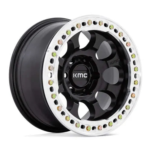 KM237 17X9 6X5.5 S-BLK-MACH-RG -38MM