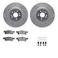 R1 13-19 Mercedes-Benz GLS450 Front Drill/Slot Silver Rotors w/Ceramic Pads