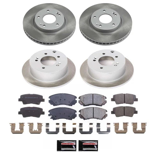 Power Stop 10-11 Kia Soul Front and Rear Semi-Coated Rotor Kit