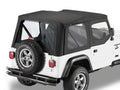 Sailcloth Replace-a-Top Black Sailcloth Jeep 88-95 Wrangler; Includes upper door skins; Clear side and rear windows