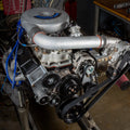 Carbureted Small Block Chevrolet Supercharging System w/V-1 H/D T-Trim Satin