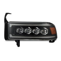 AlphaRex 94-01 RAM 1500 NOVA LED Proj Headlights Blk w/Activ Light/Seq Signal/SB DRL