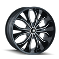 ~(49 lbs. 24X24X12)~ MAZZI HUSTLER GLOSS BLACK/MACHINED FACE 22X9.5 5-127/5-139.7 18MM 87MM