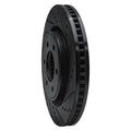 R1 2021-2025 Ford F-150 4WD Front Right Drilled & Slotted Black Brake Rotor