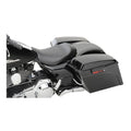Mustang 08-21 Harley Wide Tripper FL Touring Pass Seat w/ Dr Backrest, Grey Diamond Stitch - Black