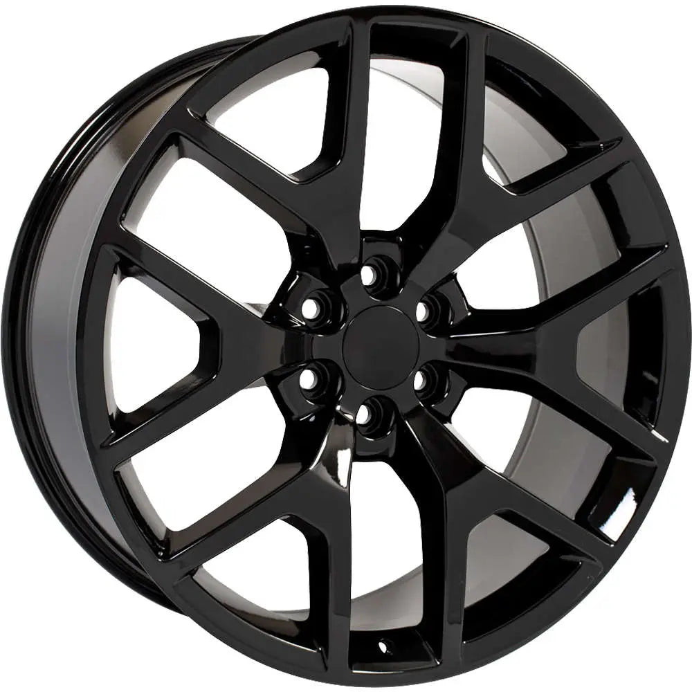 24 IN REPLICA WHEEL CV92 FITS GMC SIERRA RIM 24X10 BLACK WHEEL