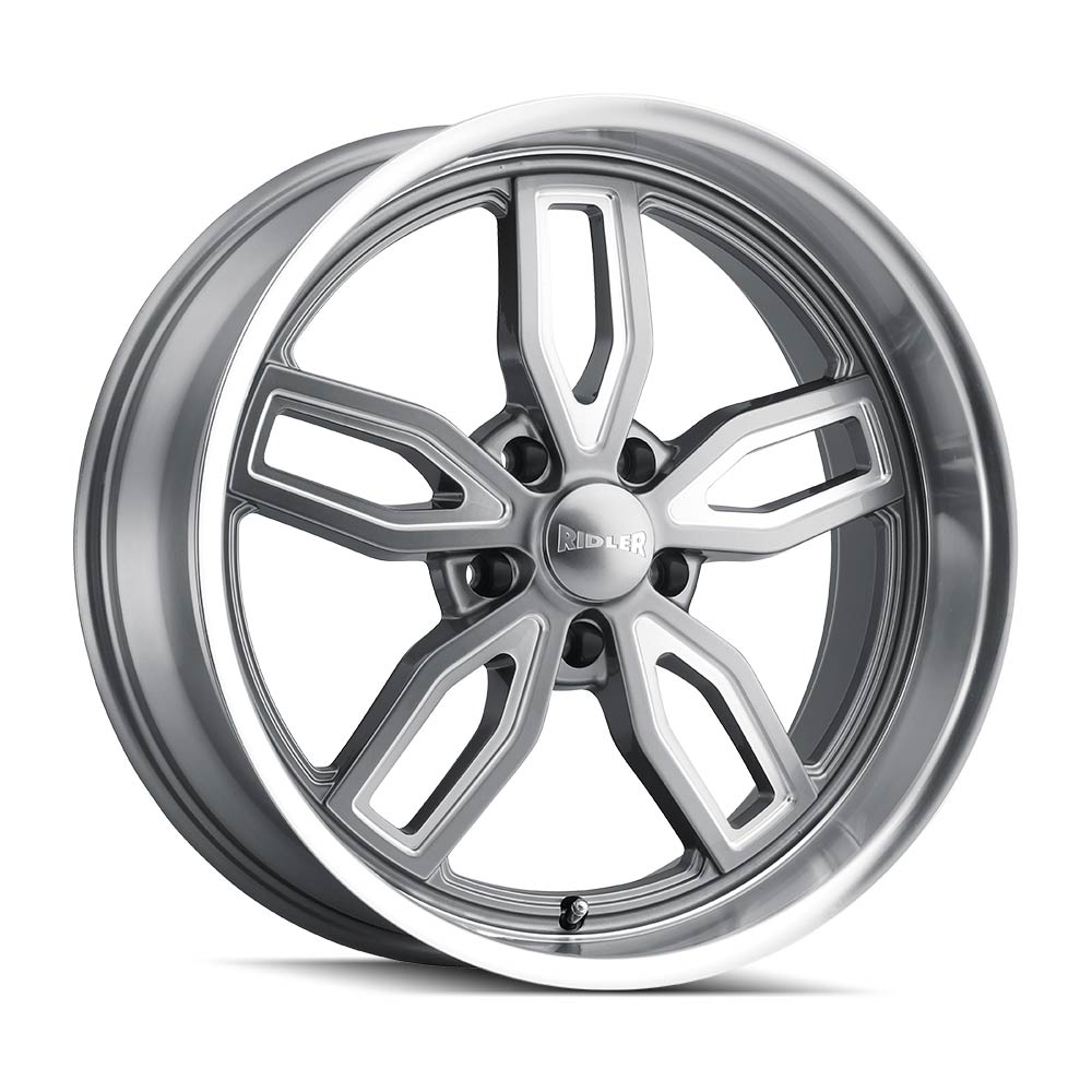 608 (608) GREY W/ MILLED SPOKES and DIAMOND LIP