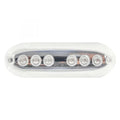 15W FULLY ENCAPSULATED LED UNDERWATER LIGHT 6 LED OBLONG STAINLESS INSERT WHITE HOUSING/BLUE